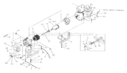 Part Location Diagram of 66365FGS Briggs and Stratton Housing, Engine Adaptor
